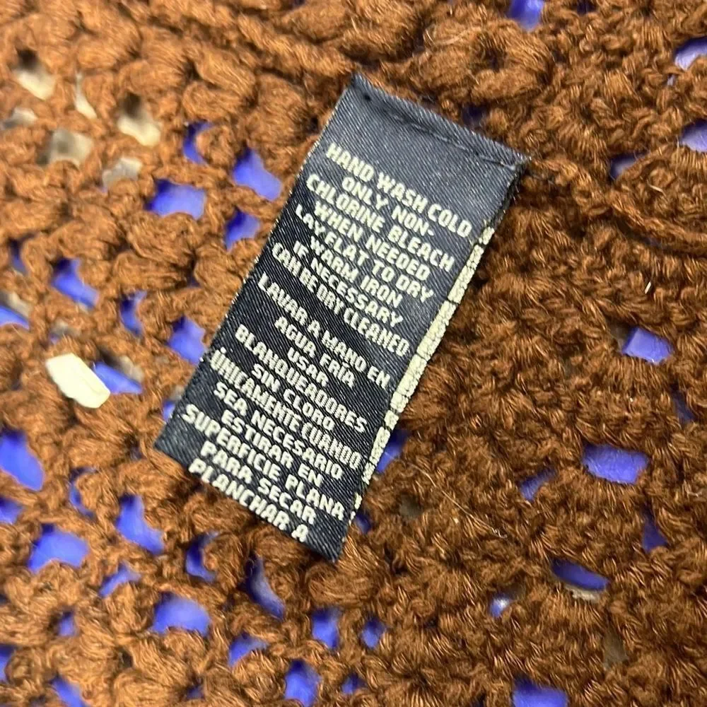 Jones New York Signature Women's Cardigan Sweater Knitted Cover Up Brown Medium